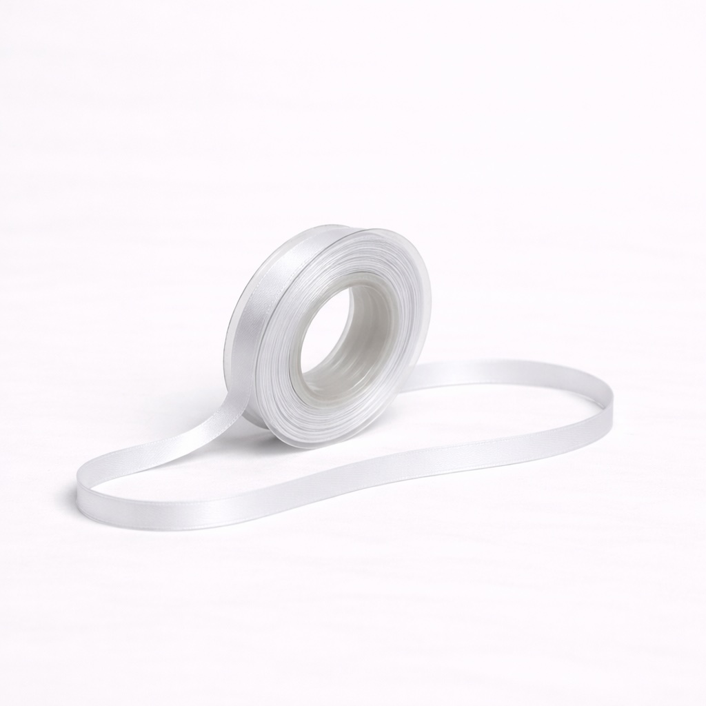 סרט סאטן לבן 1 סמ