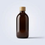 בקבוקון זכוכית חום לעיצוב שולחן