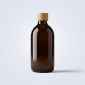 בקבוקון זכוכית חום לעיצוב שולחן