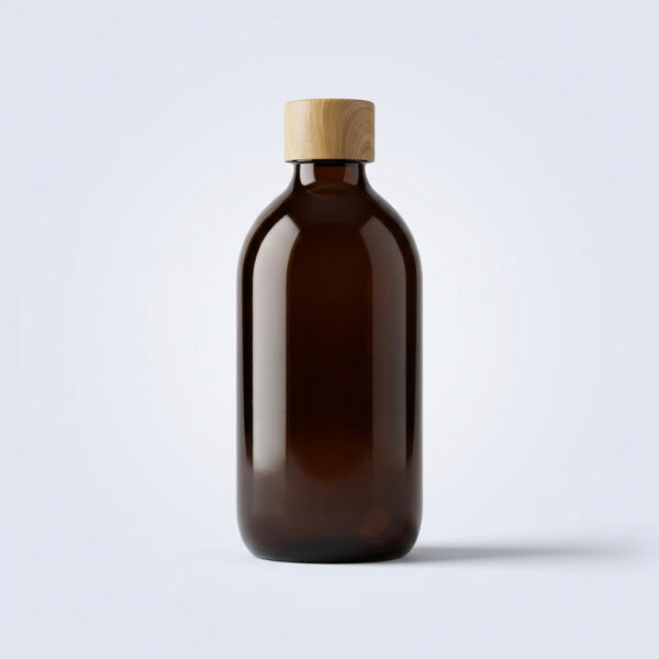 בקבוקון זכוכית חום לעיצוב שולחן