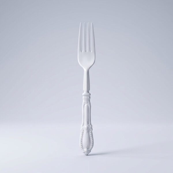 מזלגות קשיחים חד פעמי בצבע לבן יוקרתי