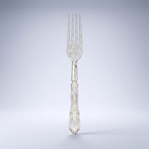 מזלגות קשיחים נצנצים זהב וינטג