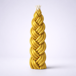 נר הבדלה זהב צמה עבודת יד