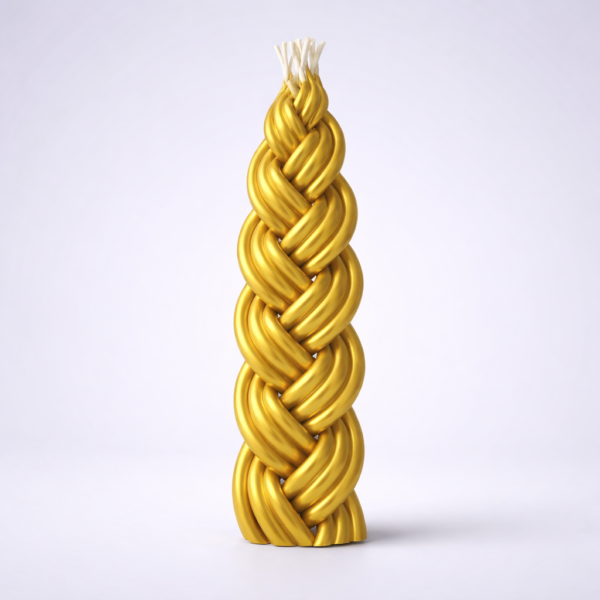 נר הבדלה זהב צמה עבודת יד