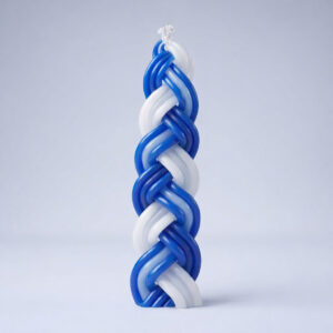 נר הבדלה צמה כחול לבן