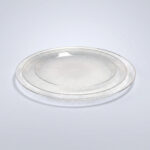 צלחות חד פעמיות בצבע אפור שקוף עם פס זהב