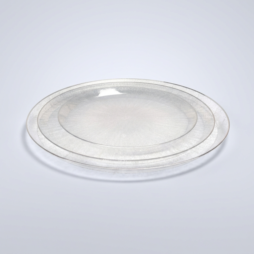 צלחות אפור שקוף עם פס זהב צלחות חד פעמיות בצבע אפור שקוף עם פס זהב