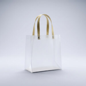 שקיות שקופות עם ידיות חומות 20 על 25