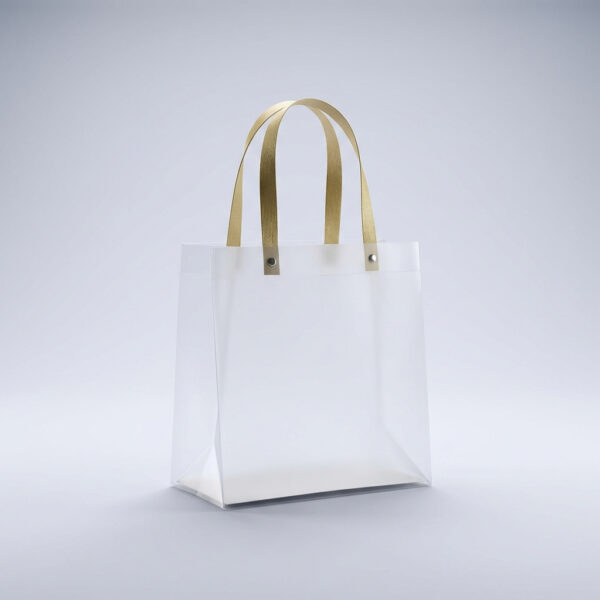 שקיות שקופות עם ידיות חומות 20 על 25