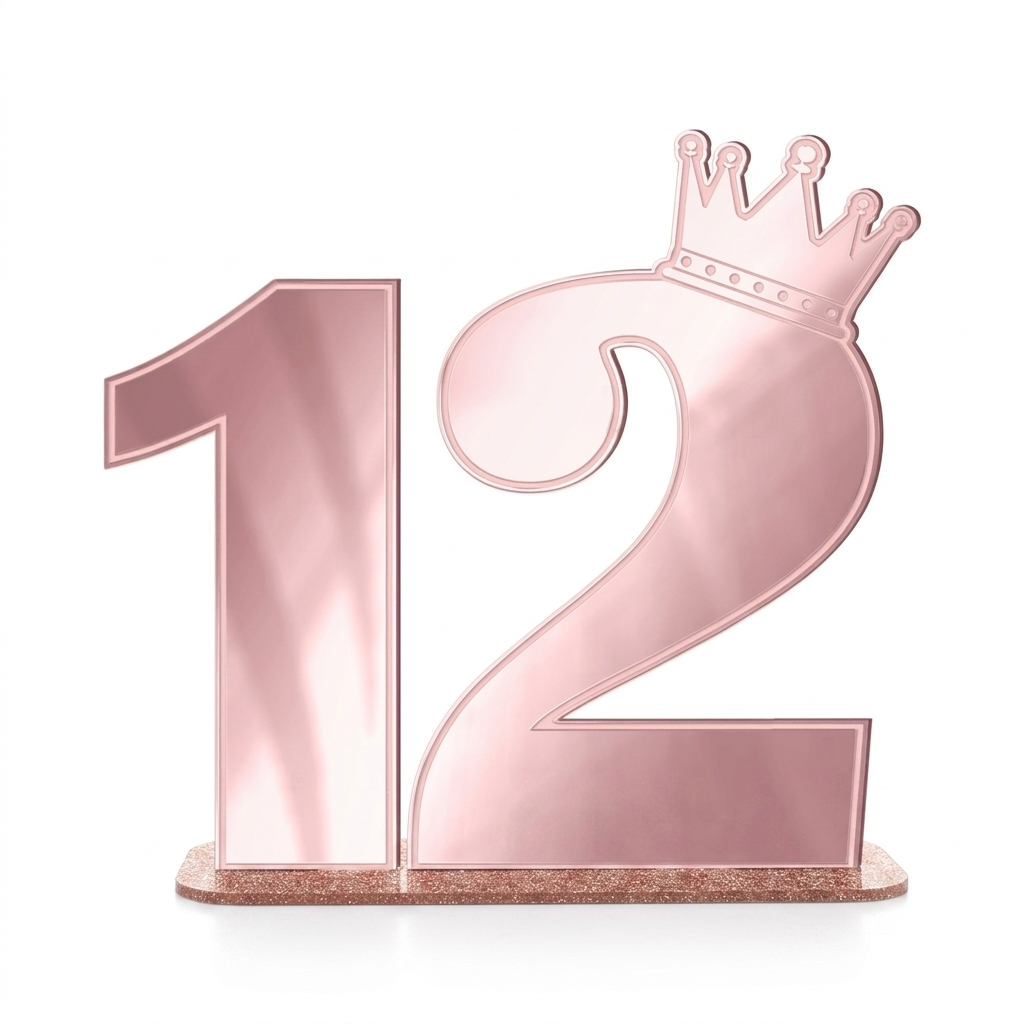 מרכז שולחן 12 לבת מצווה לעיצוב שולחן